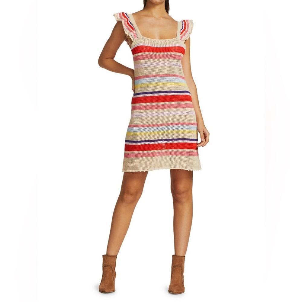 Rails June Ruffle-Sleeve Knit Mini Dress